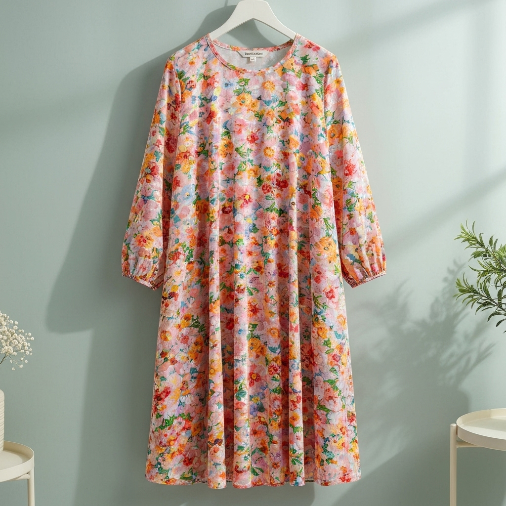 Dress Tunik Anak Perempuan Motif Bunga