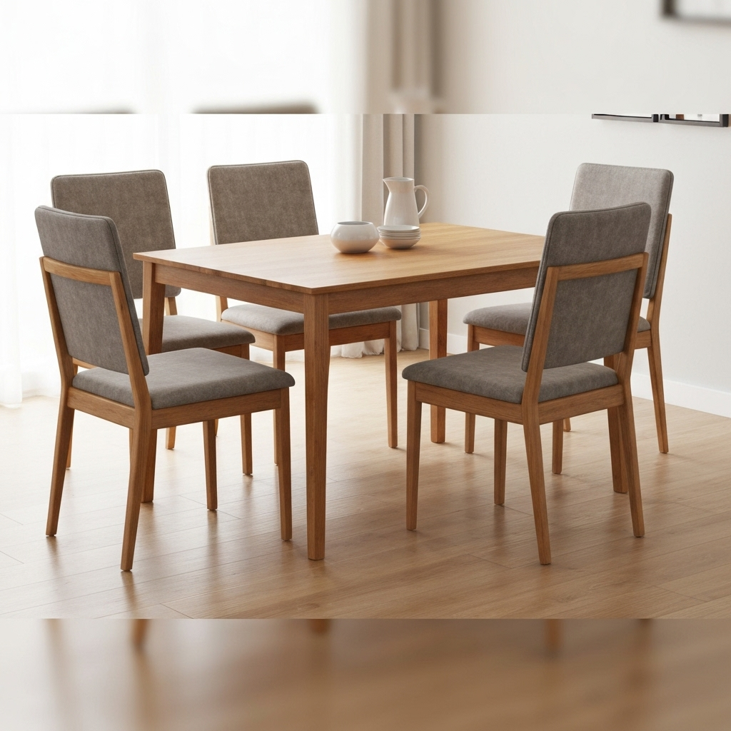 Meja Makan Set 4 Kursi Nordic Dine