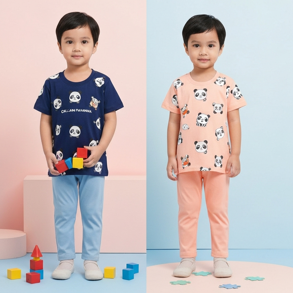Setelan Kaos & Celana Anak Motif Hewan