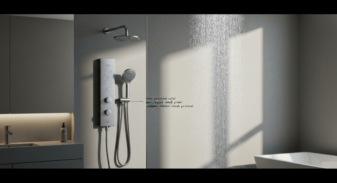 Modern bathroom with digital shower