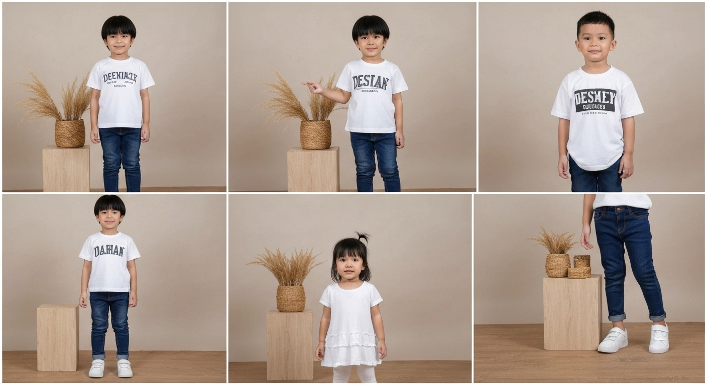 Anak-anak bermain dengan pakaian ceria